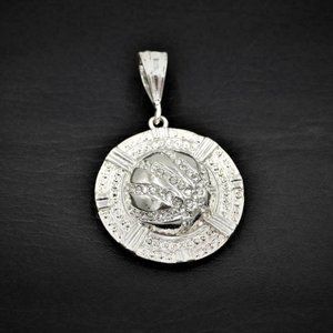 New Silver Plate Bling Basketball CZ Charm Pendant